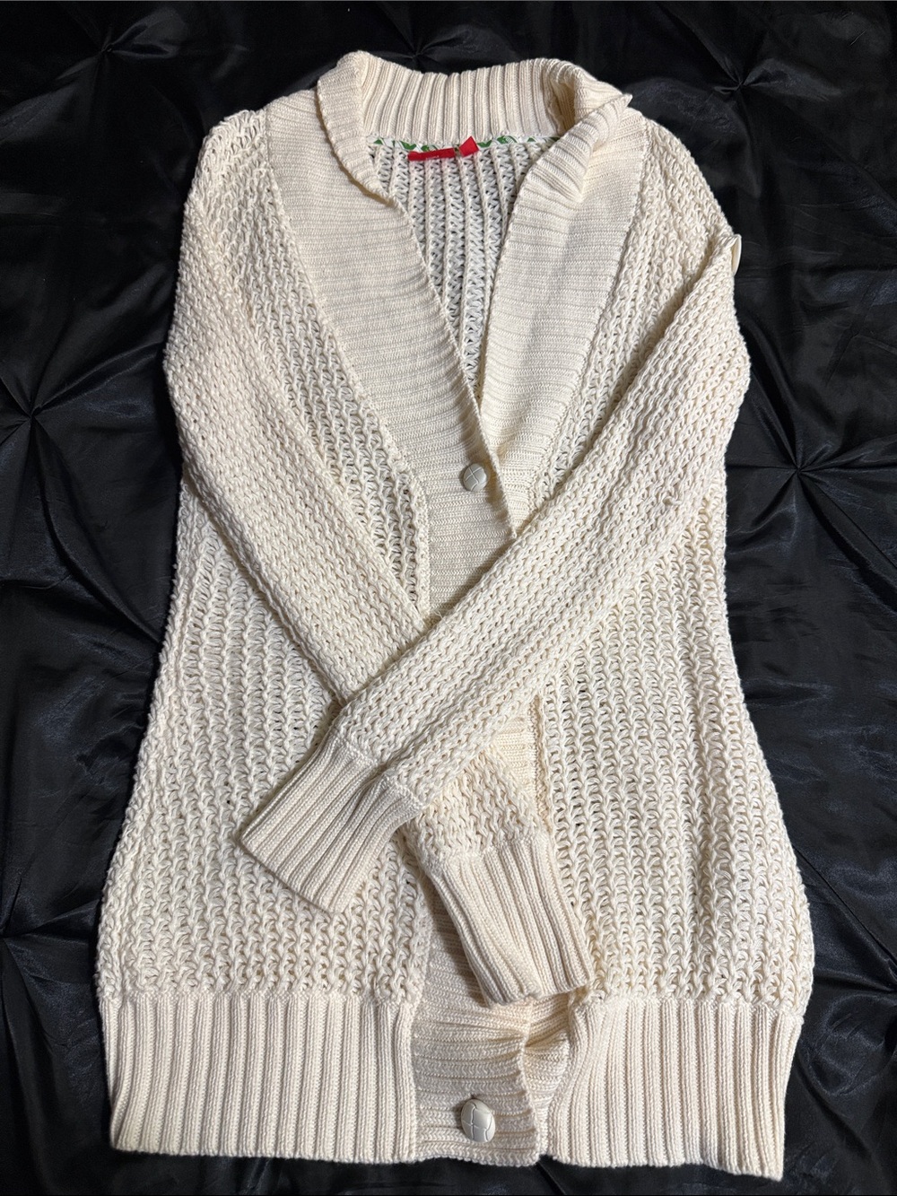 PUMA Women’s Cream Knit Shawl Collar Cardigan Sweater